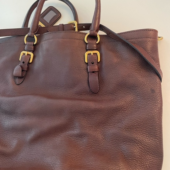 PRADA BROWN DEERSKIN LARGE TOTE BAG - Picture 10 of 10